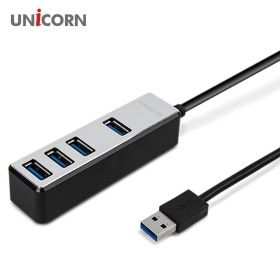 상품 이미지: (1.8M)(유니콘)4포트 무전원 USB3.1허브 메탈소재 케이블/데스크탑/PC/허브/멀티/USB/포트/스위칭/확장