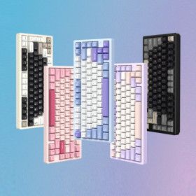 상품 이미지: WOB Rainy75 레이니75 기계식 무선 키보드 커스텀 알루미늄 키보드 RGB라이트 3500mAh violet축