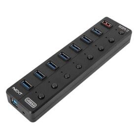 상품 이미지: 8포트 USB3.0 허브 개별스위치 유전원 NEXT-UH308 WASD