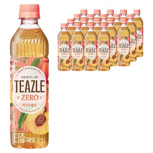 상품 이미지: 웅진 티즐 제로 피치우롱티, 500ml, 20개