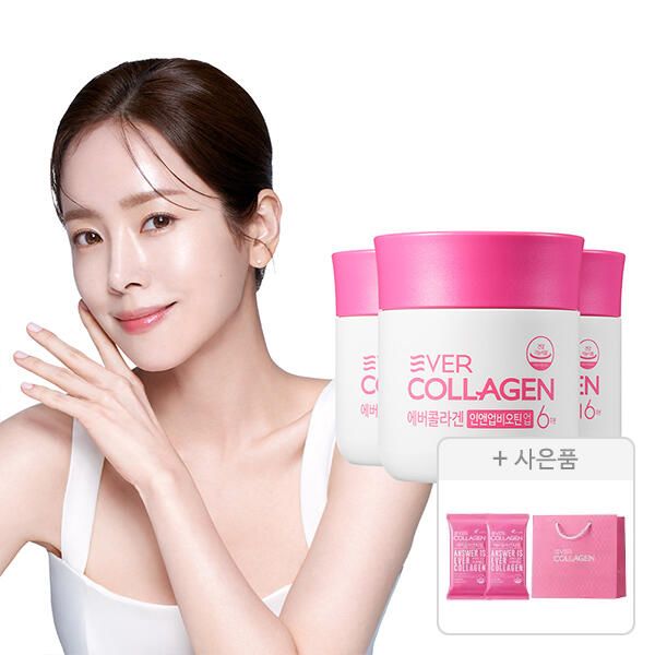 상품 이미지: 에버콜라겐 인앤업 비오틴 업 6주분, 3개+증정(타임콜라겐 20일분+쇼핑백)