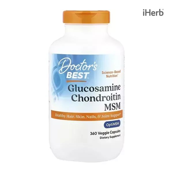 상품 이미지: 해외[아이허브] 닥터스베스트 글루코사민 콘드로이친 MSM + OptiMSM 360캡슐, Doctor's Best 콘드로이틴 식이유황