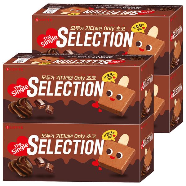 상품 이미지: [슈팅냉동] 롯데웰푸드 셀렉션 더 싱글 초코, 500ml, 4개