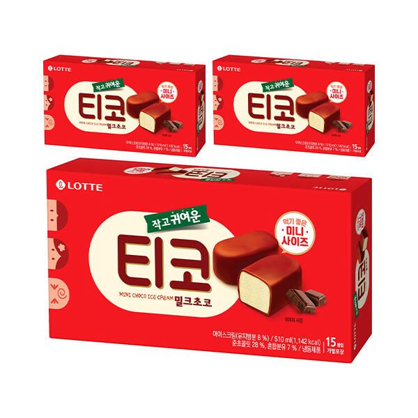 상품 이미지: [슈팅냉동] 롯데웰푸드 티코 밀크초코 510ml, 3개