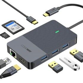 상품 이미지: CODEWAY LA7108A USB허브/8포트/멀티포트 유 무전원/C타입