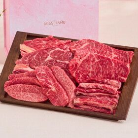 상품 이미지: (신선집중) 1++NO.9 등급 한우선물세트 구이모듬1kg / 등심 채끝 갈비살 부채살 명절선물