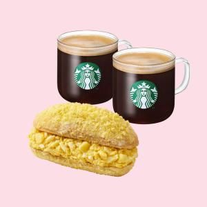 상품 이미지: (스타벅스) 카페 아메리카노 T 2잔 + 카스텔라 크림 에그 샌드위치