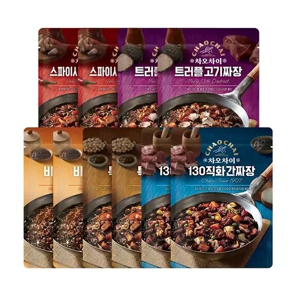 상품 이미지: 차오차이 레토르트 짜장 혼합 5종, 180g, 10개입, 1세트