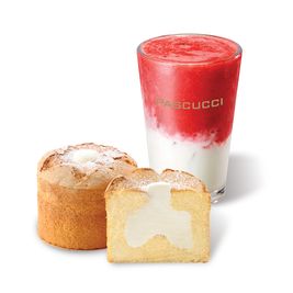 상품 이미지: [파스쿠찌] 딸기라떼(R)+폭신한 생크림 카스텔라(조각)