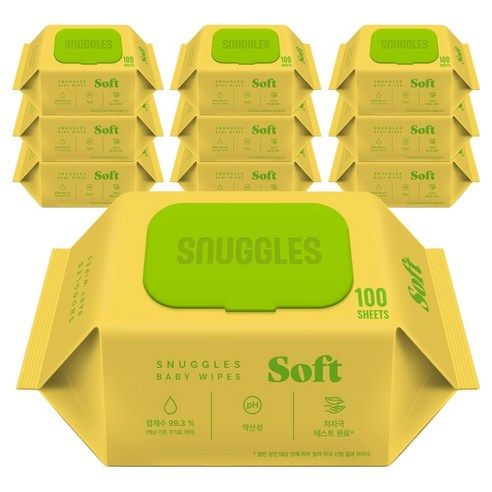 상품 이미지: 스너글스 소프트 유아용 피부 저자극 인증 아기물티슈 캡형