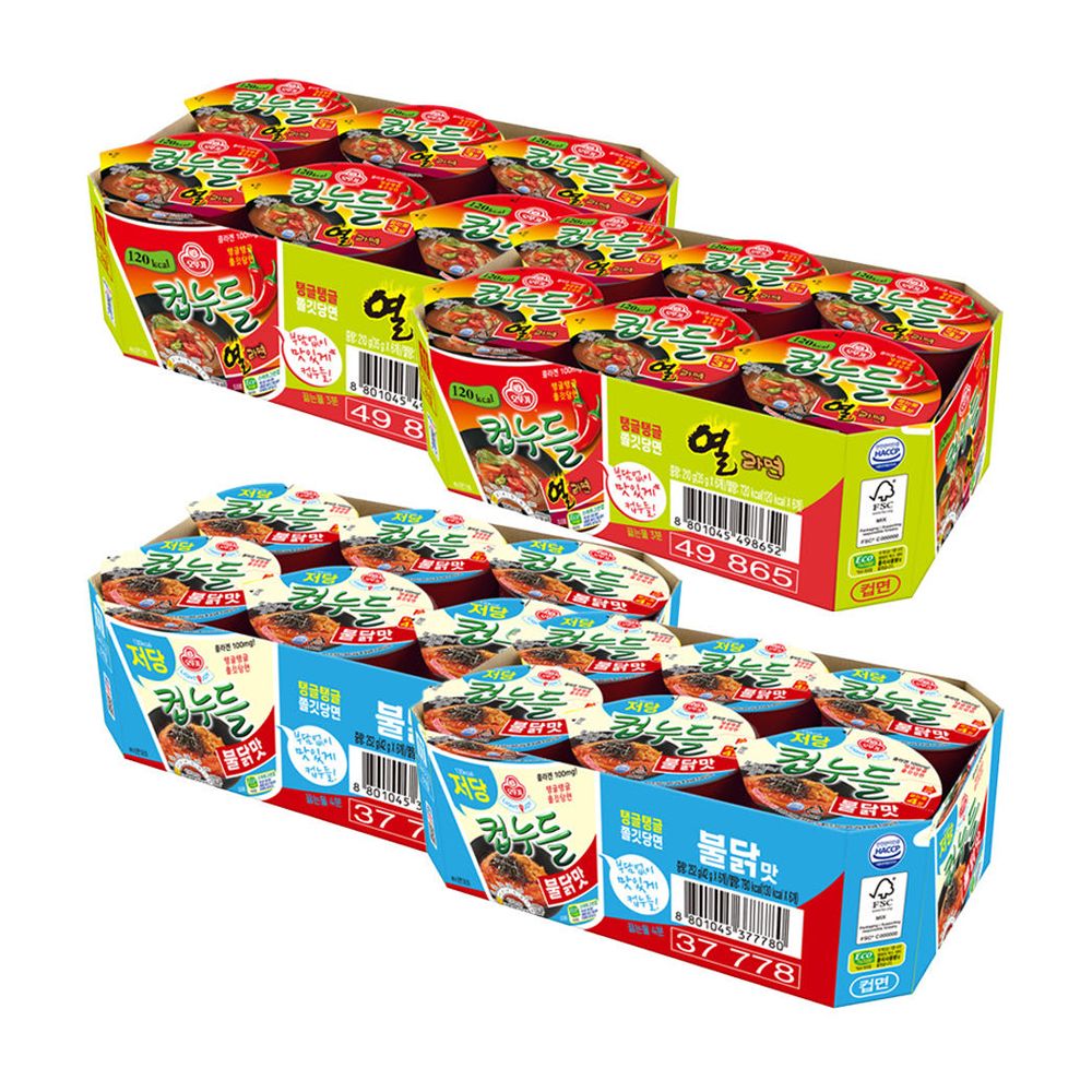 상품 이미지: [슈퍼적립] [NEW] [12+12] 오뚜기 컵누들 12개 2가지 맛 선택 (열라면 저당불닭맛 매콤 우동 참깨라면 외)