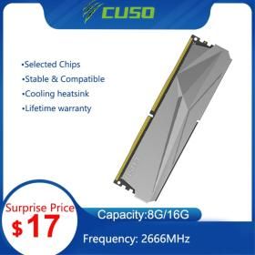 상품 이미지: CUSO DDR4 메모리 램 데스크탑 DIMM 방열판 포함 PC용 게이밍 8GB 16GB 2666MHz