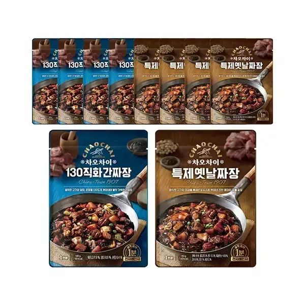 상품 이미지: 차오차이 130 직화간짜장 180g, 5개 + 특제짜장 180g, 5개