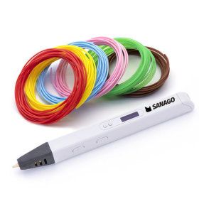 상품 이미지: 사나고 3D펜 고급형 화이트 PLA필라멘트 10색세트