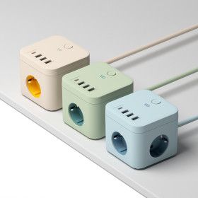 상품 이미지: 큐브 멀티탭 PD35 고용량 4000W 콘센트 USB C타입 멀티 3구 어댑터