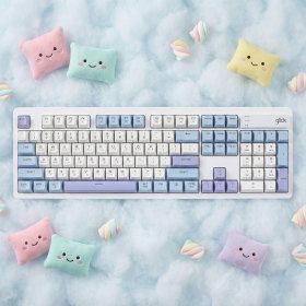 상품 이미지: 지클릭커 오피스프로 WK50 사일런스 M RGB 풀윤활 무소음 방수 무선 블루투스 키보드 104키 Sky City