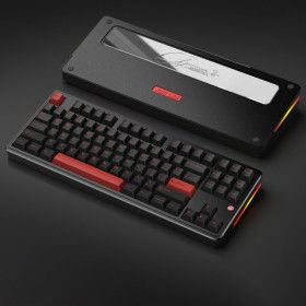 상품 이미지: PMO 오로라80 무선 기계식 키보드 알루미늄 PC정위판 4000mAh 87키 무광블랙 그린축