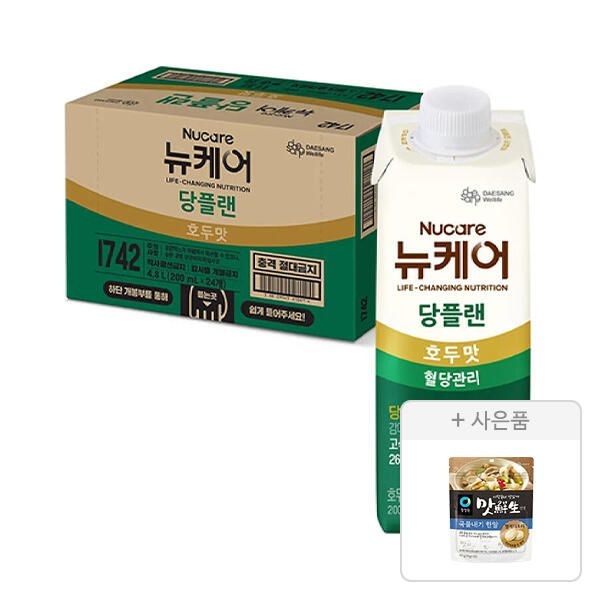 상품 이미지: 뉴케어 당플랜 호두맛 200ml, 24입, 1개+증정(청정원 맛선생 멸치디포리 국물내기 한알 60g, 15입, 1개)