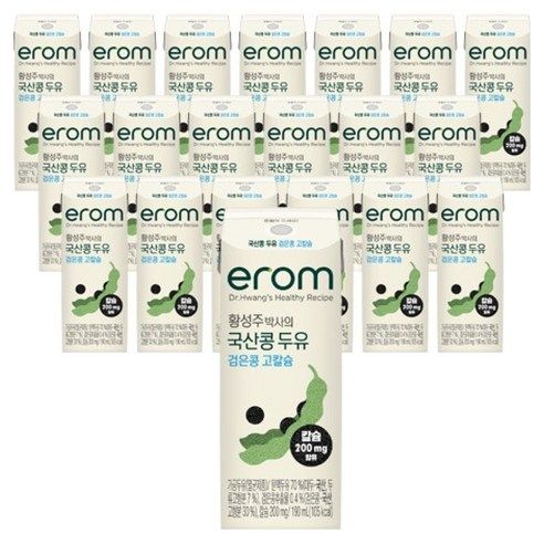 상품 이미지: 이롬 황성주 박사의 국산콩 두유 검은콩 고칼슘, 190ml, 20개