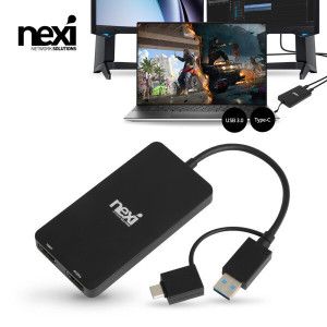 상품 이미지: USB3.0 to Dual HDMI 컨버터 듀얼 모니터 확장기 NX1316 NX-U3130-2HD