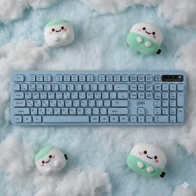 상품 이미지: 지클릭커 오피스프로 WK70 사일런스 L 무소음 인체공학 블루투스 무선 키보드 (블루)