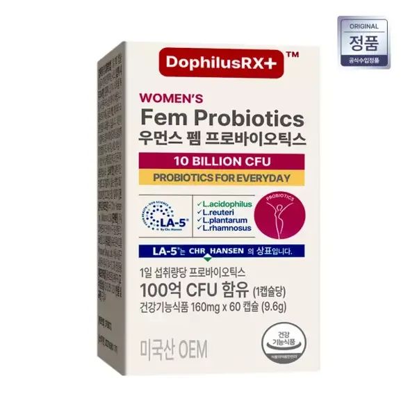 상품 이미지: 펨 도피러스 알엑스 100억 여성 질유산균 펨 프로바이오틱스 60캡슐 1개
