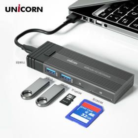 상품 이미지: 유니콘 NVMe SATA M.2 SSD 듀얼외장케이스 USB허브 카드리더 통합멀티케이스 SM-900D 유니콘 NVMe SATA M.2
