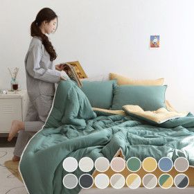 상품 이미지: 부드러운 푸딩 항균 옥수수솜 에어워싱 차렵이불 단품/세트 16colors
