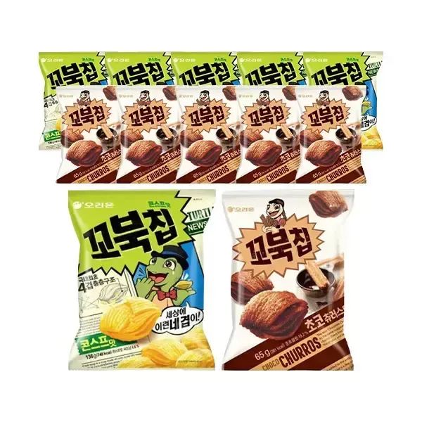 상품 이미지: 오리온 꼬북칩 콘스프, 80g, 6개 + 초코츄러스, 80g, 6개