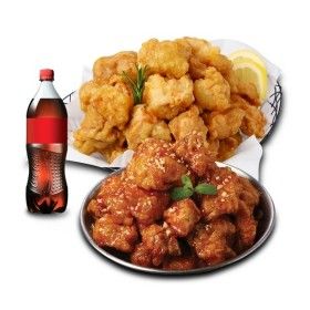 상품 이미지: (호식이두마리) (순살SET) 후라이드+양념치킨+콜라500ml