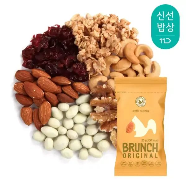 상품 이미지: [산과들에] 하루견과 브런치오리지널 100봉 낱봉 / 실속 견과 견과류 간식