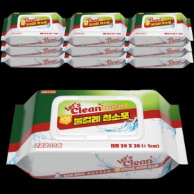 상품 이미지: (G라이브특가) 물걸레청소포 대형 10팩/총300매 (팩당30매) 고급형 베이킹소다 항균