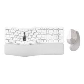 상품 이미지: 지클릭커 오피스프로 EMK350 무선 버티컬 인체공학 블루투스 키보드 마우스 세트 화이트
