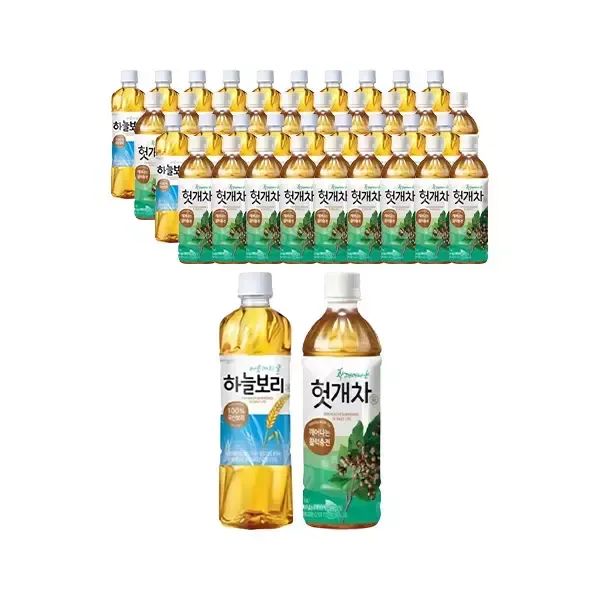 상품 이미지: 웅진 하늘보리 유/무라벨 랜덤 500ml, 20개 + 헛개차 500ml, 20개