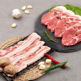 상품 이미지: (신선집중) 제주 미경산 암돼지 삽겹살 500g+목살 500g (총 1kg) /해풍맞고 자란 맛있는 제주돼지