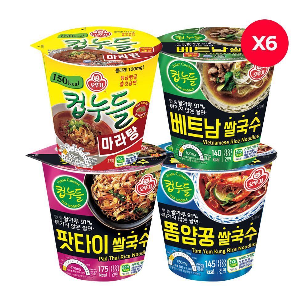 상품 이미지: 오뚜기 컵누들 마라탕 6개+베트남 쌀국수 6개+똠얌꿍 쌀국