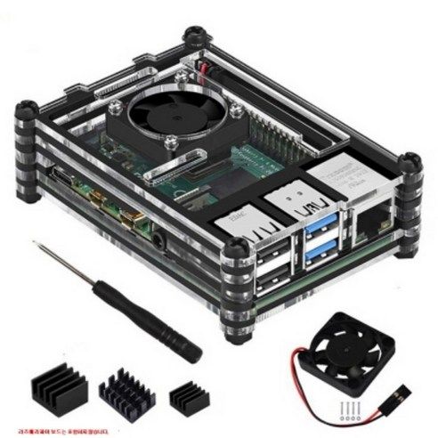 상품 이미지: 티앤디 라즈베리파이 4B 케이스 9 레이어 아크릴 쉘 세트