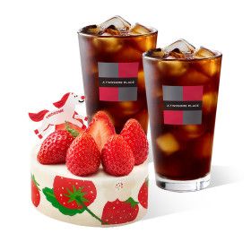 상품 이미지: (투썸플레이스) 생딸기 듬뿍 우유 생크림 (쁘띠) + 아메리카노R 2잔