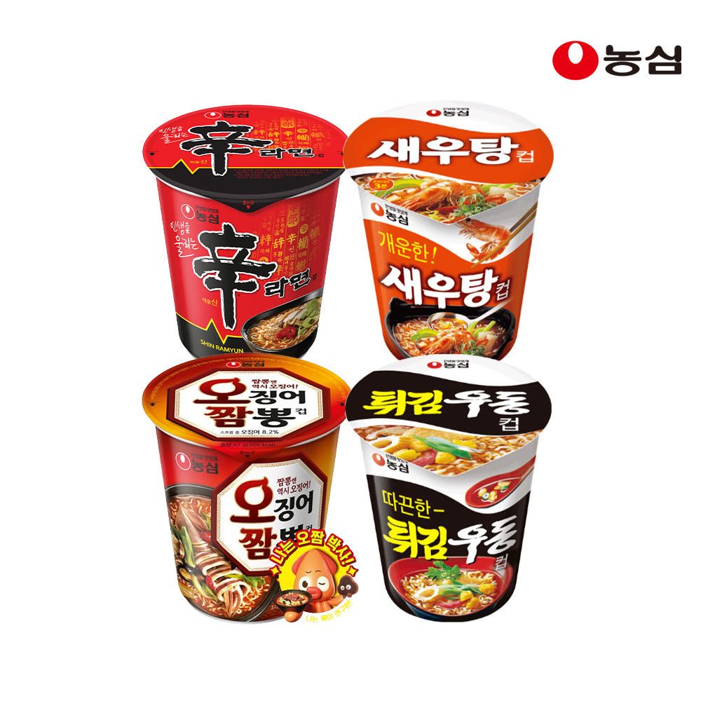 상품 이미지: 농심 신라면컵 6개+새우탕컵 6개+오징어짬뽕컵 6개+튀김우