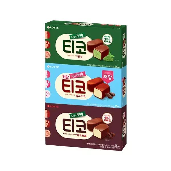 상품 이미지: [슈팅냉동] 롯데웰푸드 티코 다크초코 510ml+말차 510ml+밀크초코 저당 510ml 각1개 (총 3개)