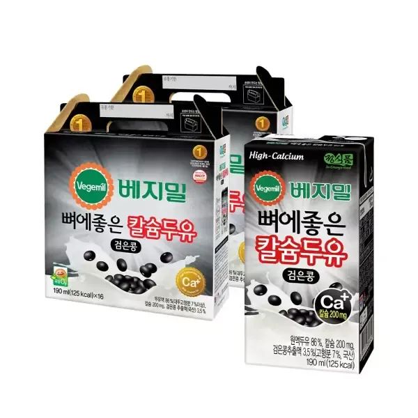 상품 이미지: 베지밀 뼈에좋은칼슘검은콩 두유 190ml 32팩