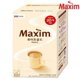 상품 이미지: 맥심 화이트골드 커피믹스 180T+20T더 200T /인스턴트커피/일회용커피/스틱커피/김연아커피/믹스커피