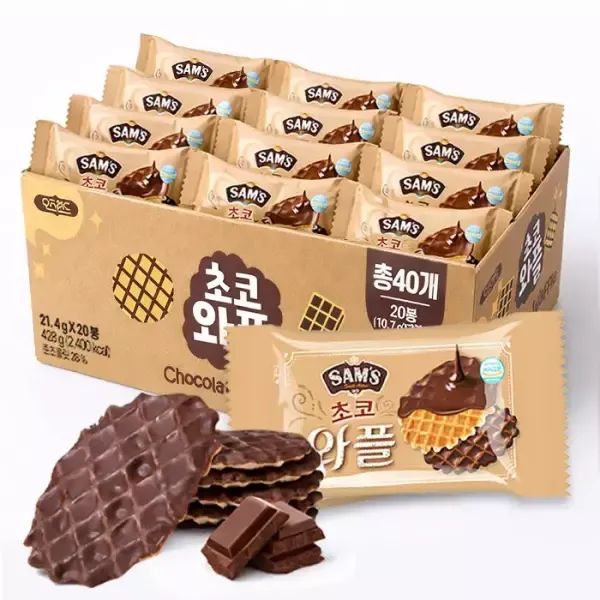 상품 이미지: 오즈랜드 진한 초코와플 428g(총40개/10.7gX2개입X20봉)