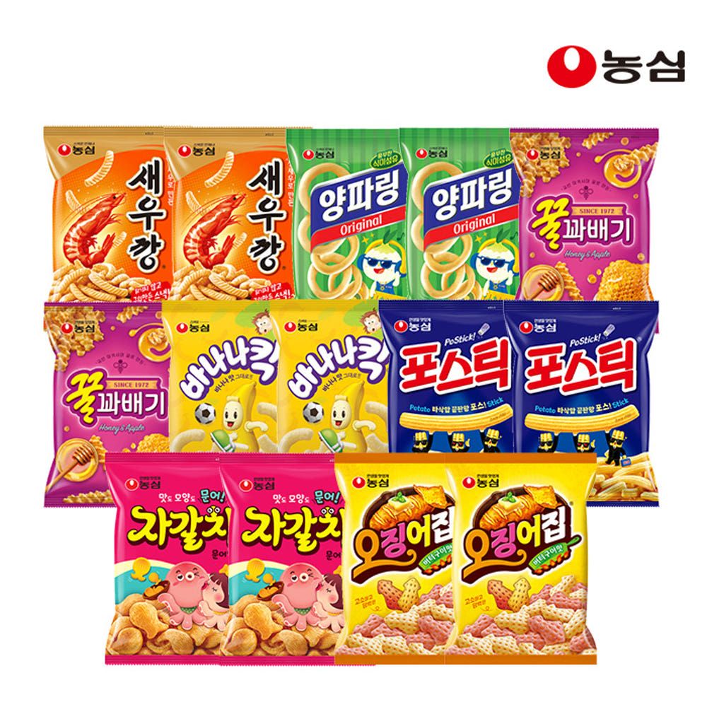 상품 이미지: 농심 스낵세트 14개(새우깡2,양파링2,꿀꽈배기2,바나나킥