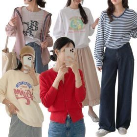 상품 이미지: 데일리앤 봄 신상 티셔츠/니트/가디건/청바지/맨투맨/팬츠/스커트/원피스/조끼/빅사이즈/미시