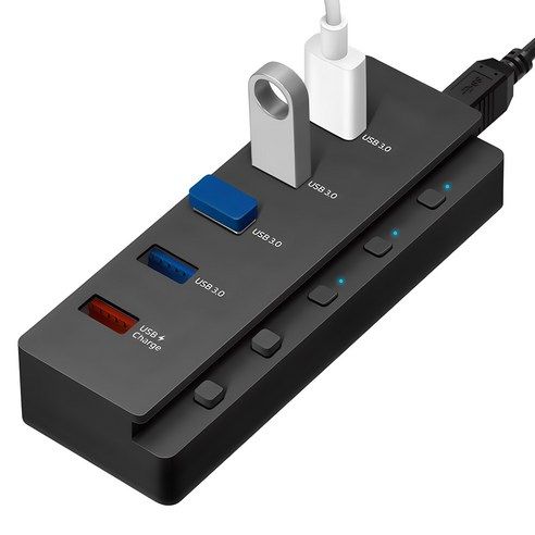 상품 이미지: 홈플래닛 5포트 USB3.0 유전원허브 HUB5P-T USB*4 + 충전*1