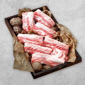 상품 이미지: 국제식품 우리돼지 한돈 냉장 칼집 벌집 오겹살 400g(구이용 바베큐용)