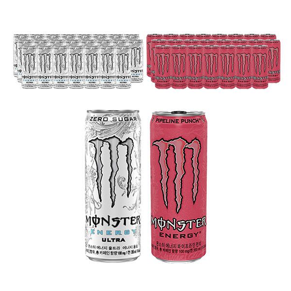 상품 이미지: 몬스터 에너지 울트라, 355ml, 24개 + 몬스터 에너지 파이프라인펀치, 355ml, 24개