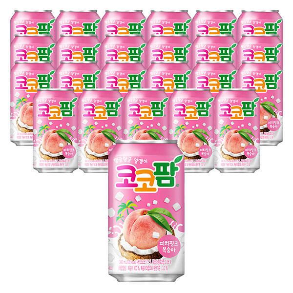 상품 이미지: 해태 코코팜 피치핑크, 340ml, 24개