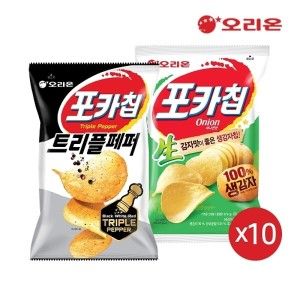 상품 이미지: 오리온 포카칩 트리플페퍼M(60g) 10개 + 어니언(66g) 10개